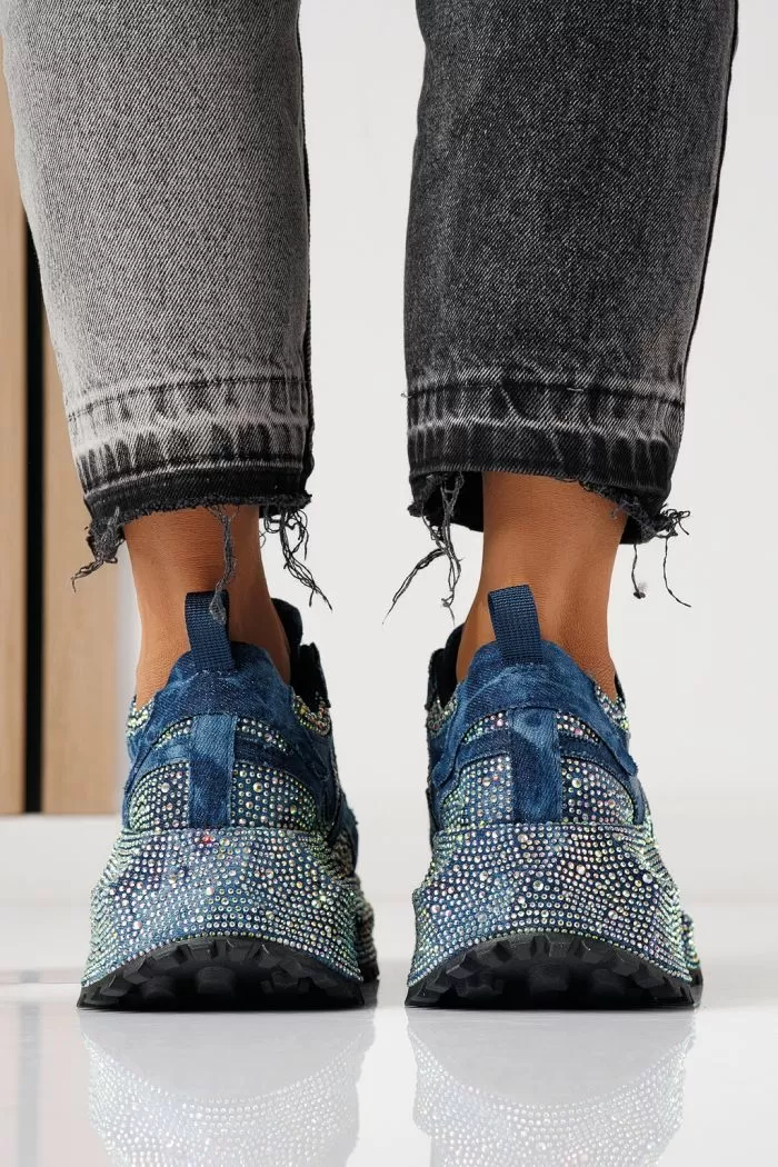 Adidasi dama bleumarin din material textil Evelin #24088