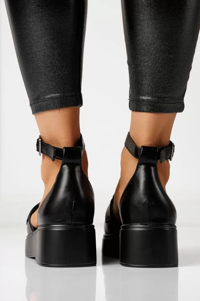 Pantofi casual dama negri din piele ecologica Evelina #24095