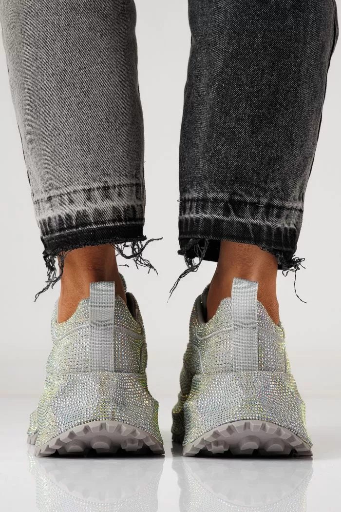 Adidasi dama gri din piele ecologica intoarsa Gabriela #24103