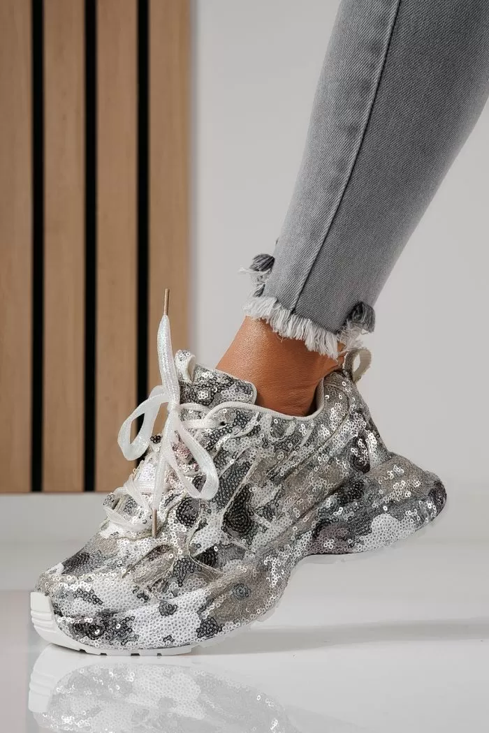 Adidasi dama albi din piele ecologica intoarsa Georgiana #24106