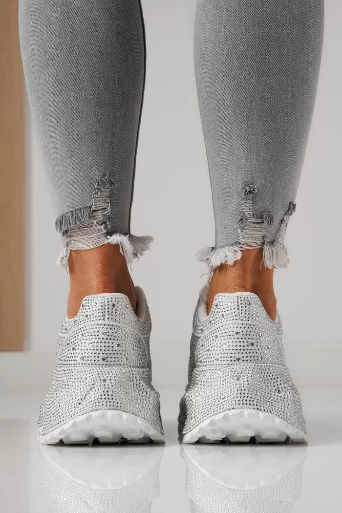 Adidasi dama albi din piele ecologica intoarsa Iulia #24108