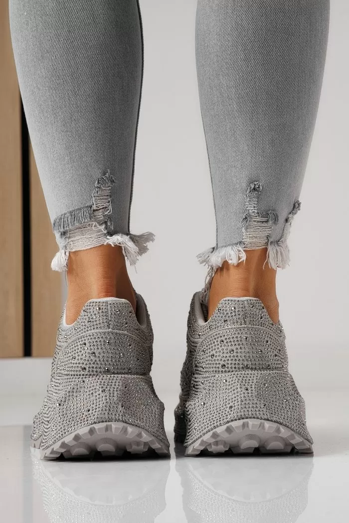 Adidasi dama gri  din piele ecologica intoarsa Iulia #24109