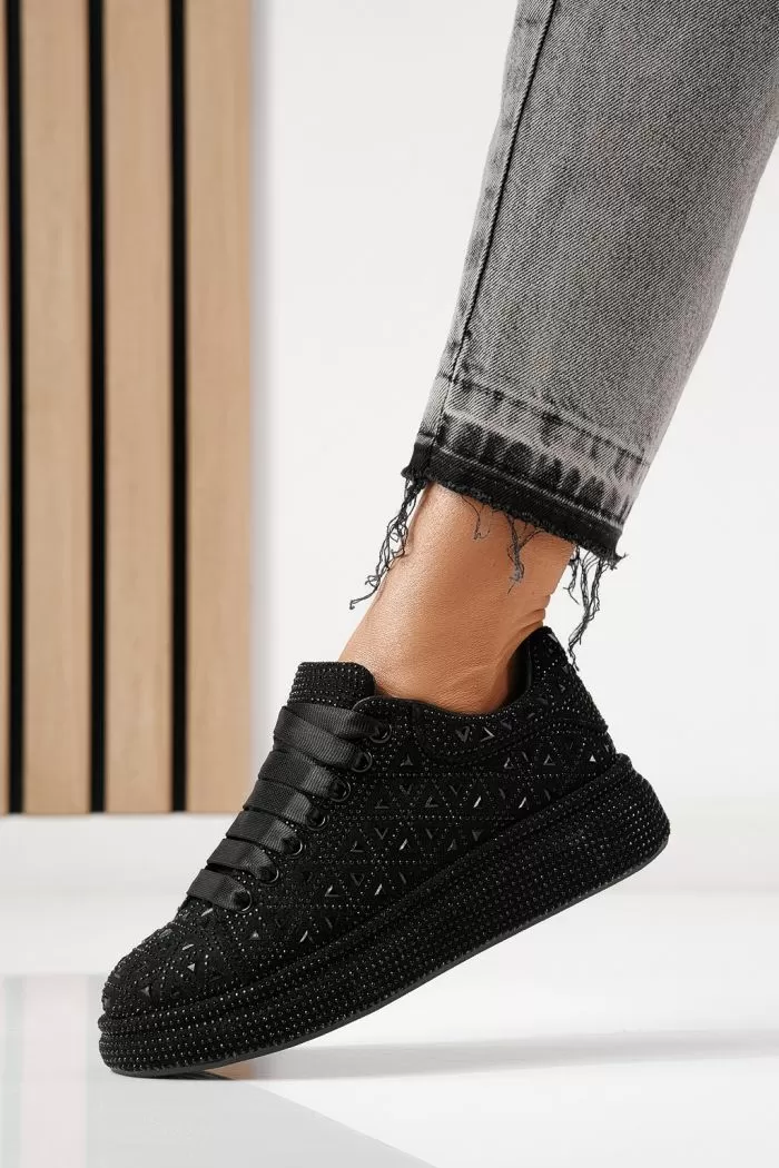 Adidasi dama negri din piele ecologica intoarsa Iris #24113