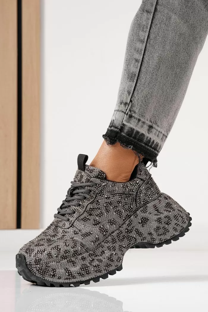 Adidasi dama negri din piele ecologica intoarsa Izabela #24118