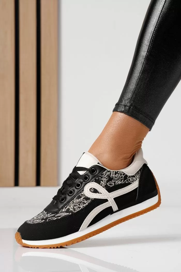 Adidasi dama negri din piele ecologica Jesica #24125