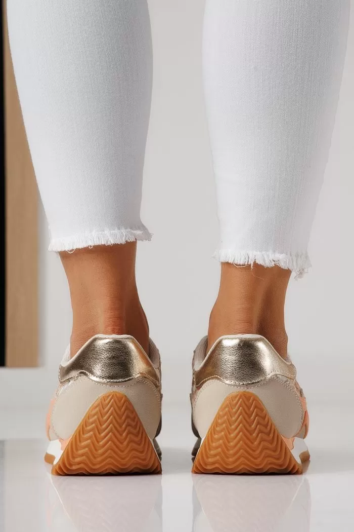 Adidasi dama portocalii din piele ecologica Jesica #24127