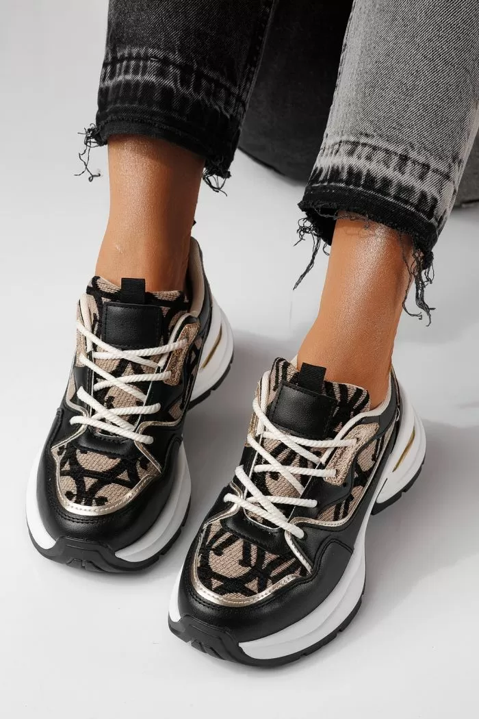 Adidasi dama negri din piele ecologica Karla #24134