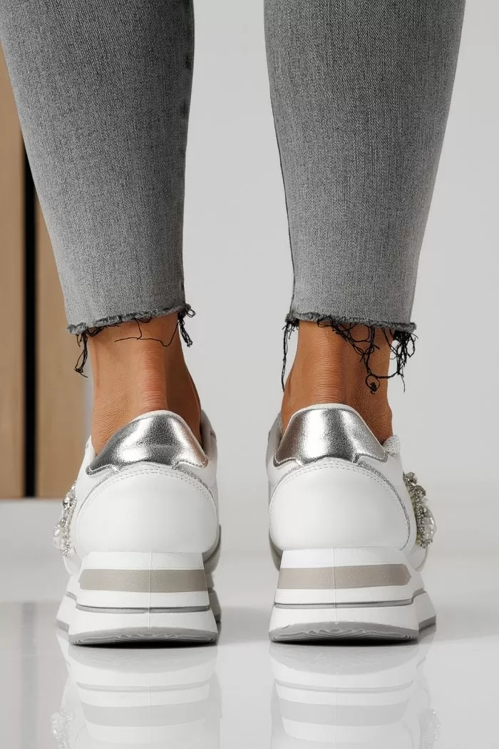 Adidasi dama albi din piele ecologica Kayla #24139