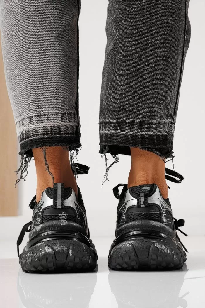 Adidasi dama negri din material textil Laura #24145