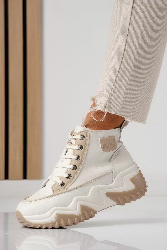 Adidasi dama khaki din piele ecologica Lea #24152