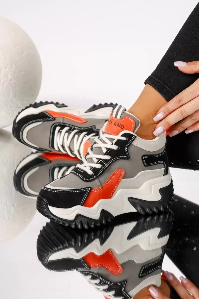 Adidasi dama gri din piele ecologica Maya #24157