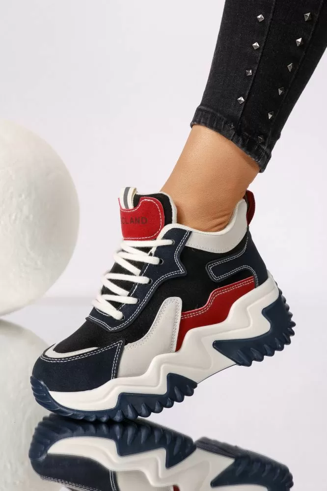 Adidasi dama albastri din piele ecologica Maya #24158