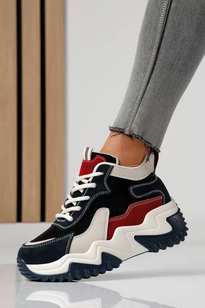 Adidasi dama albastri din piele ecologica Maya #24158