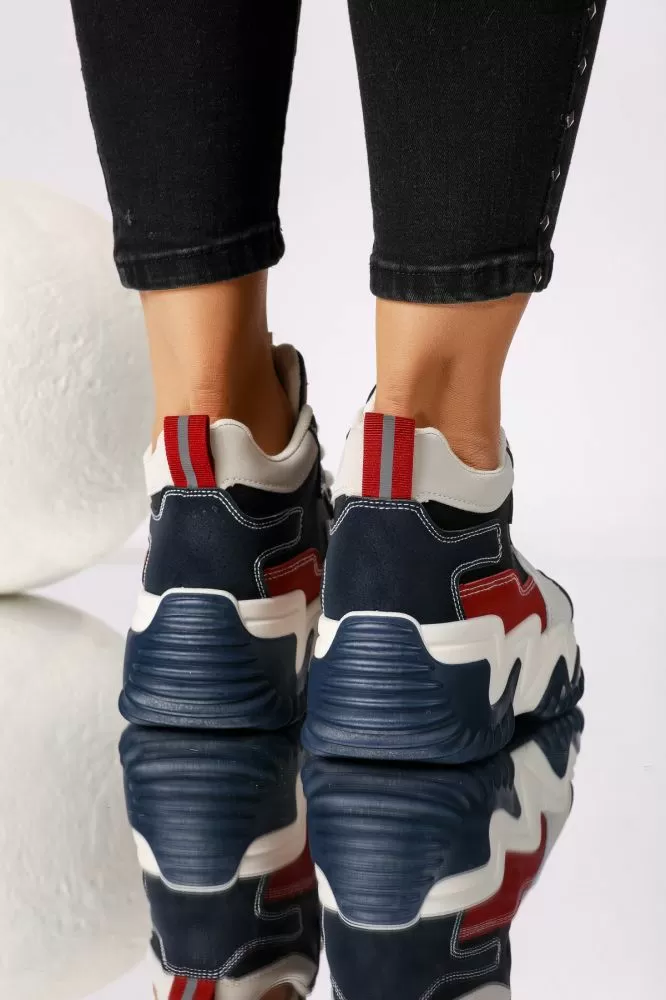 Adidasi dama albastri din piele ecologica Maya #24158