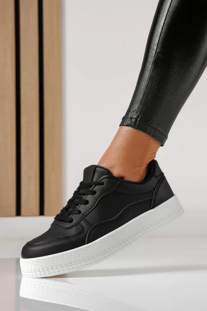 Adidasi dama negri din piele ecologica Nadia #24160