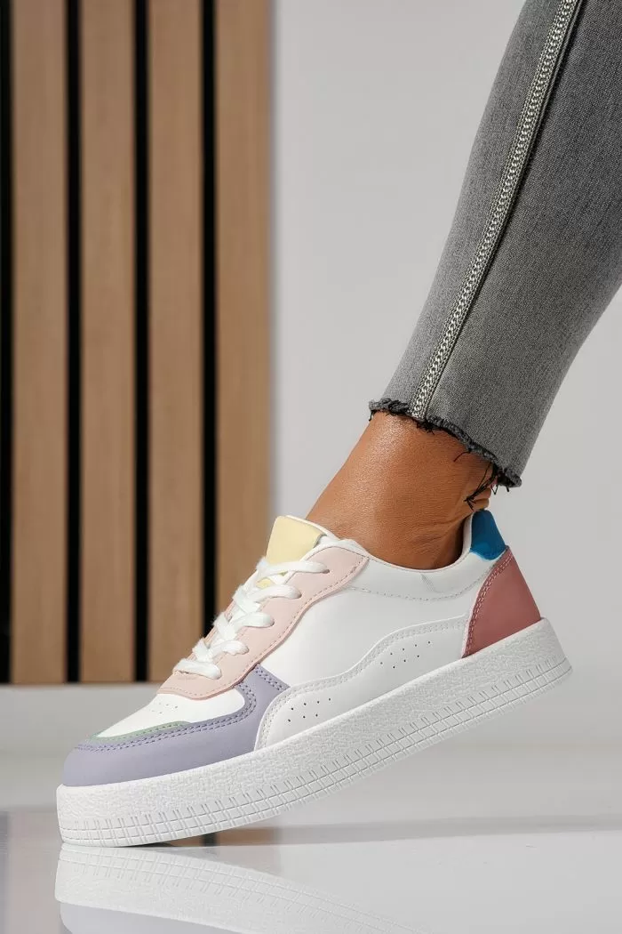 Adidasi dama albi din piele ecologica Nadia #24161