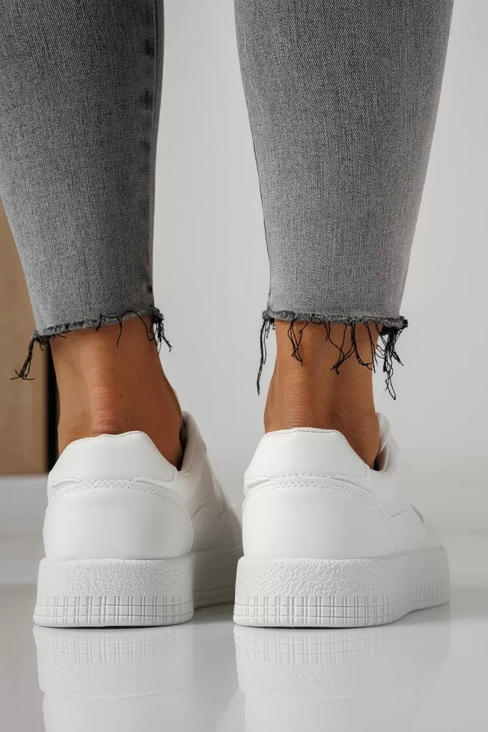 Adidasi dama albi din piele ecologica Nadia #24162