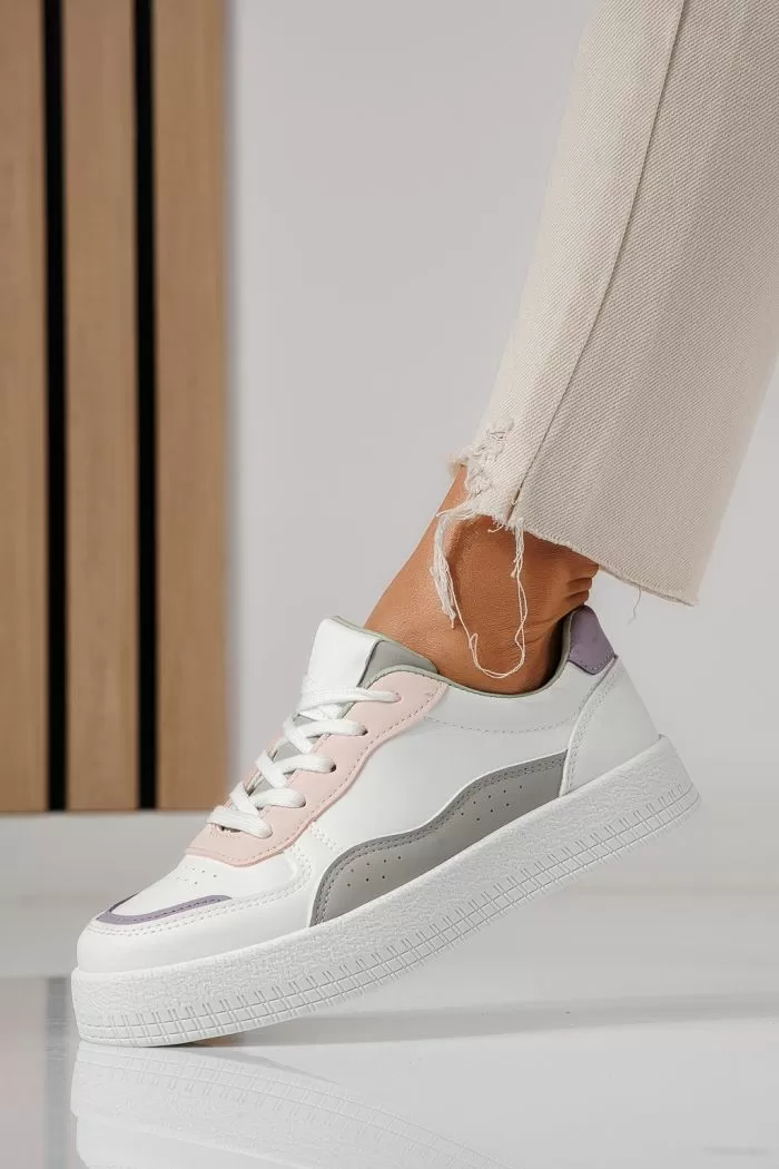 Adidasi dama roz din piele ecologica Nadia #24163