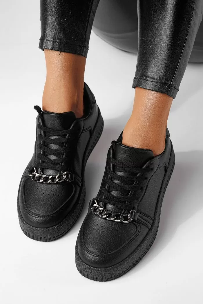 Adidasi dama negri din piele ecologica Olivia #24169