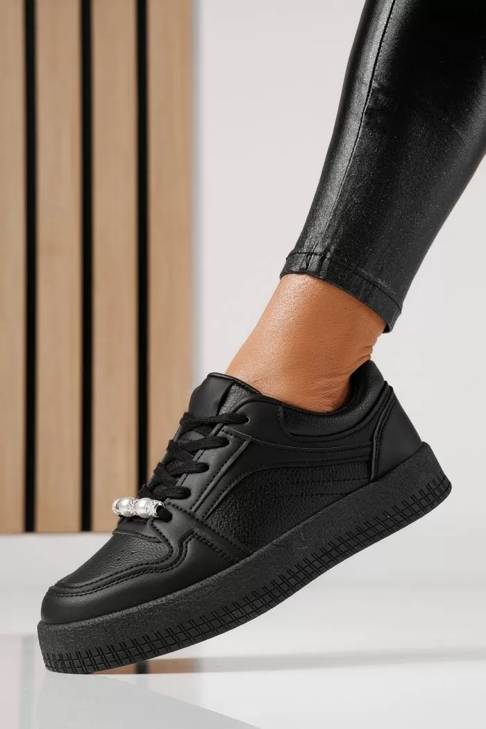 Adidasi dama negri din piele ecologica Oana #24171