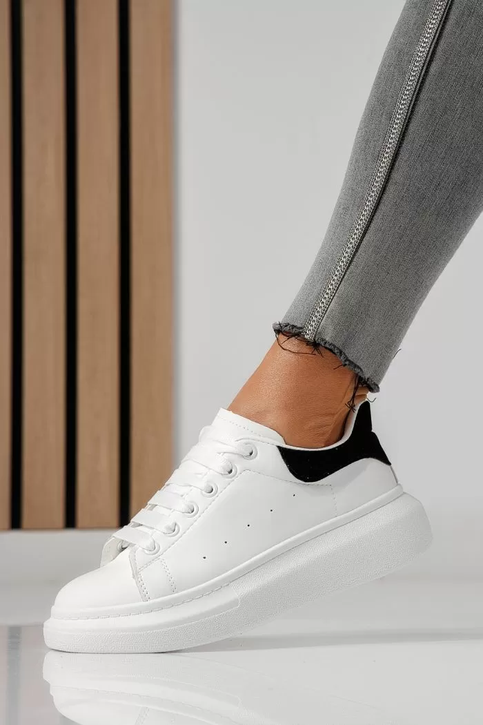 Adidasi dama albi din piele ecologica Raya #24180