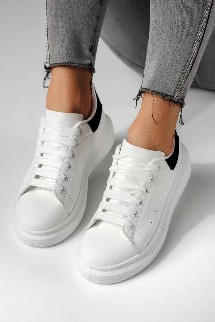 Adidasi dama albi din piele ecologica Raya #24180