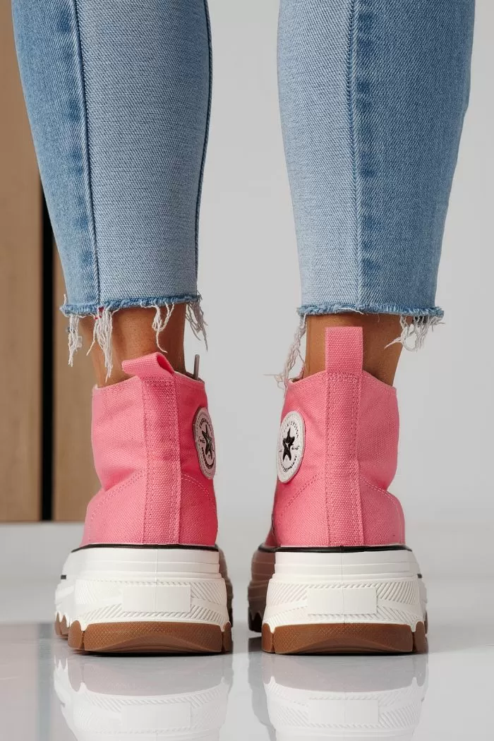 Adidasi dama roz din material textil Seline #24183