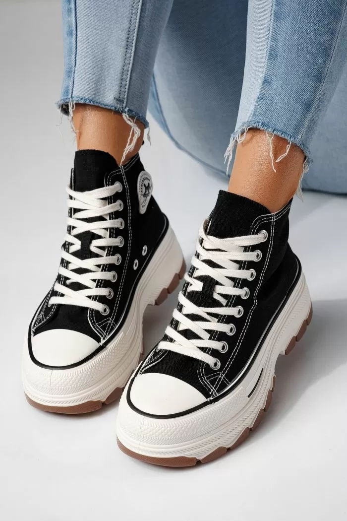 Adidasi dama negri din material textil Seline #24184