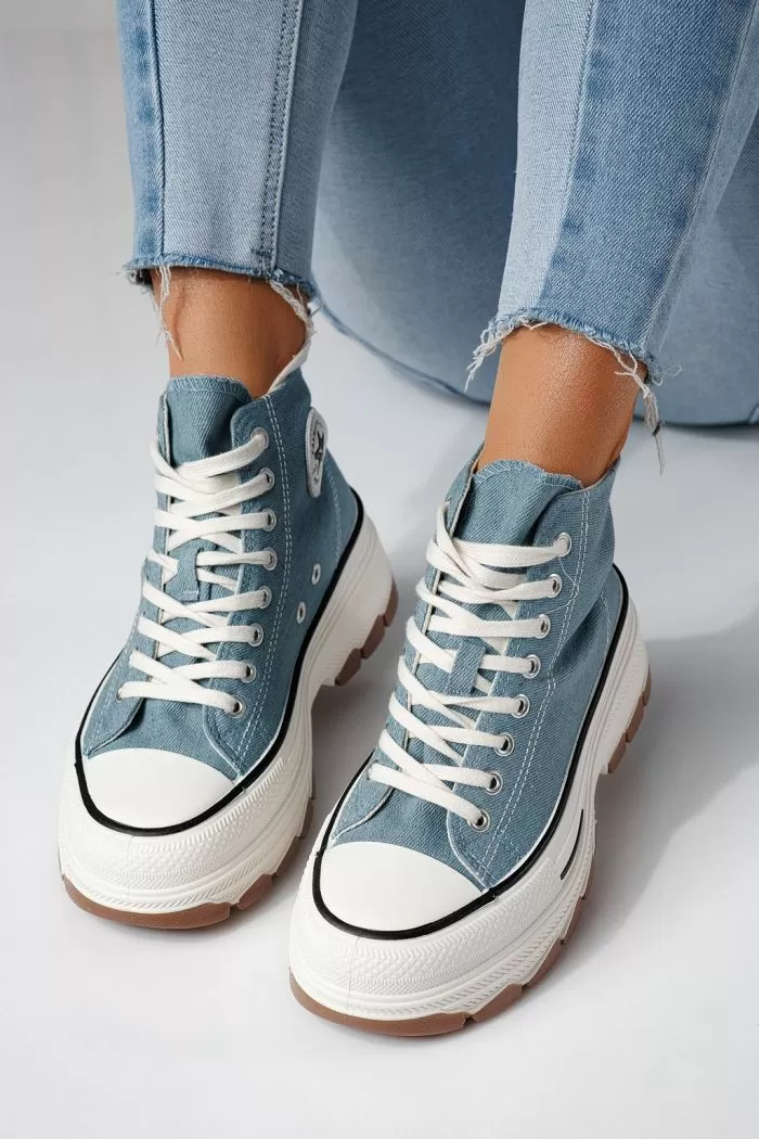 Adidasi dama albastri din material textil Seline #24185