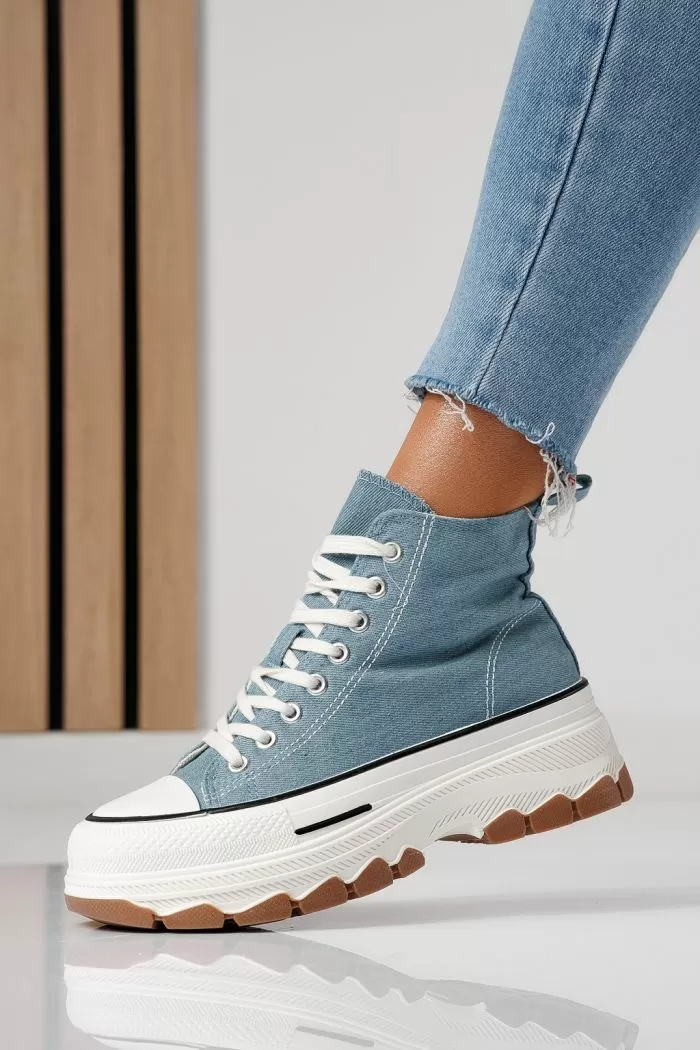 Adidasi dama albastri din material textil Seline #24185