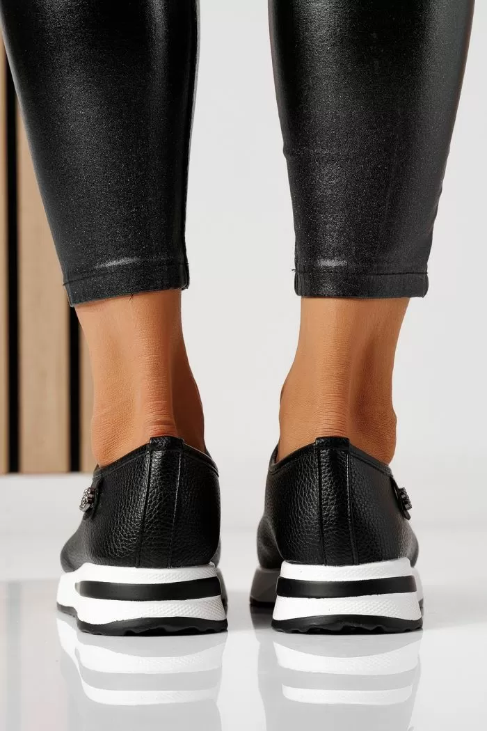 Pantofi casual dama gri din piele ecologica Azaleea #24203