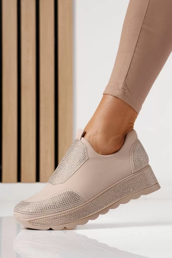 Adidasi dama bej din material textil  Iris #24208