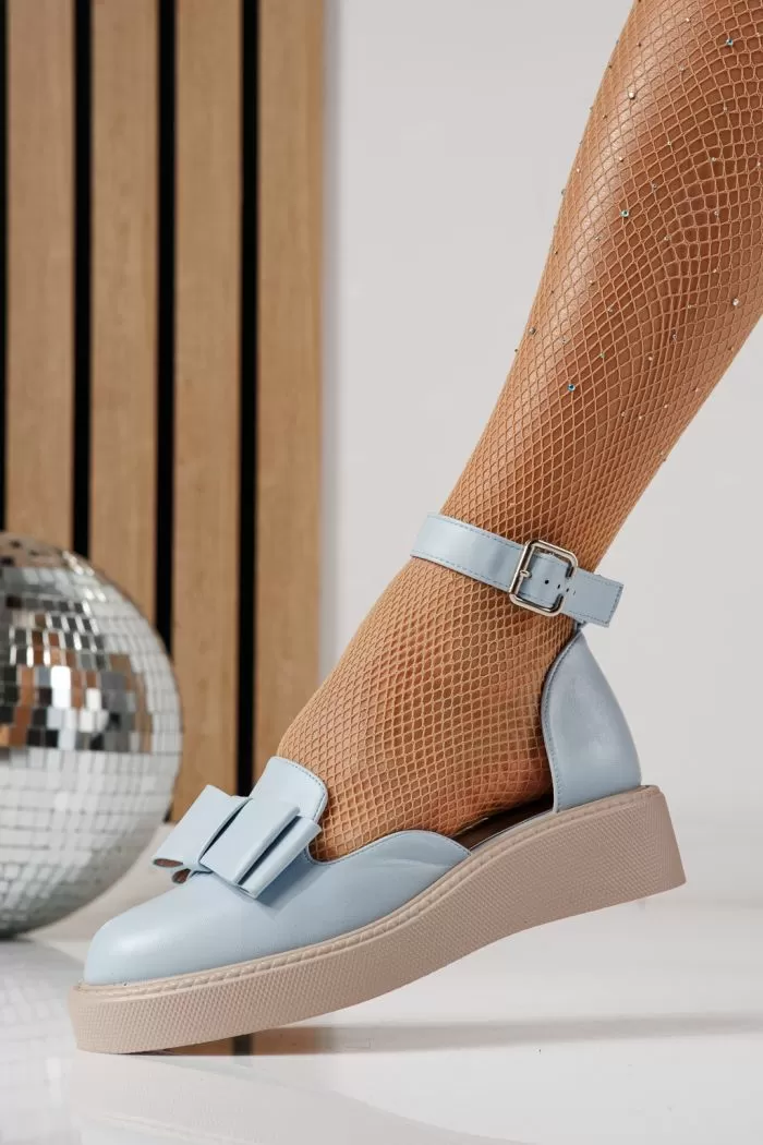 Pantofi casual dama albastri din piele ecologica Willy #24210