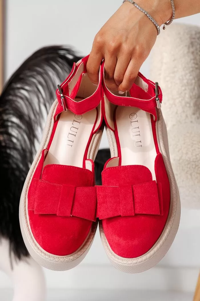 Pantofi casual dama roz din piele ecologica intoarsa Willy #24220