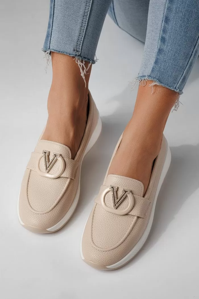 Pantofi casual dama bej din piele ecologica Nancy #24270