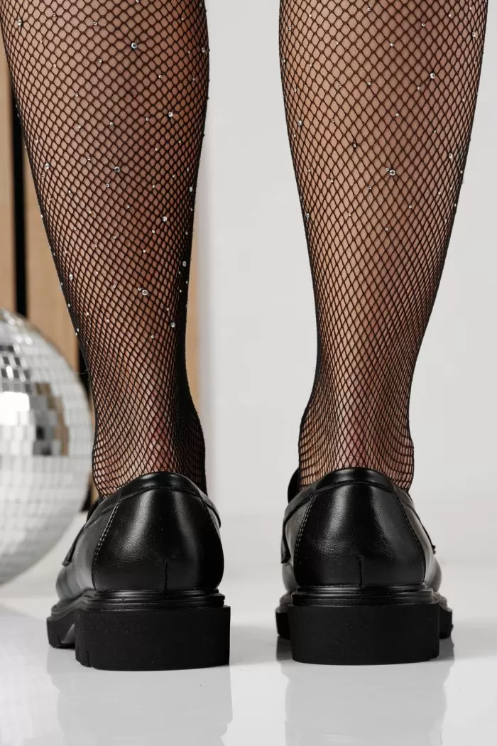 Pantofi casual dama negri din piele ecologica Venus #24279