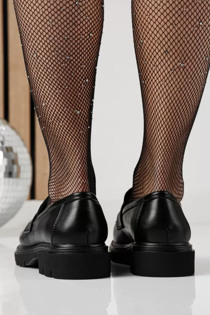 Pantofi casual dama negri din piele ecologica Zina #24281