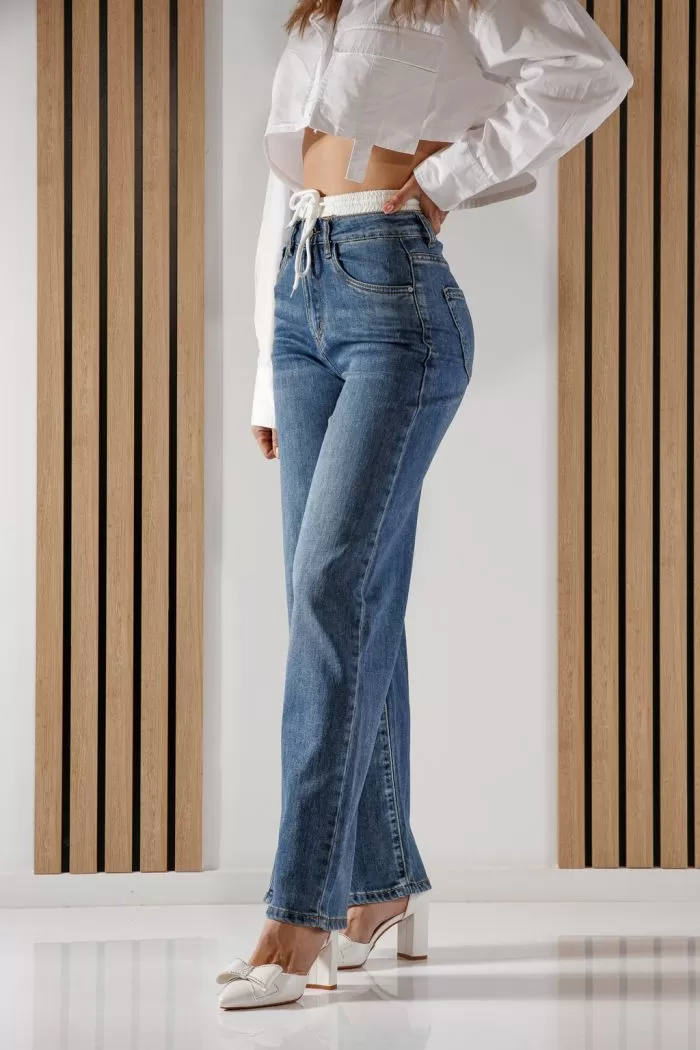 Blugi Wide Leg Dama Ali Albastri #A1362