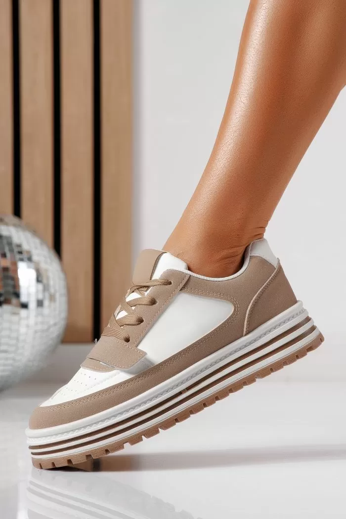 Adidasi dama albi din piele ecologica Tabitha #24456