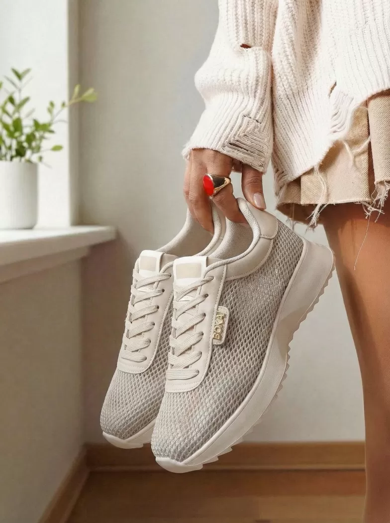 Adidasi dama bej din material textil Elah #24462