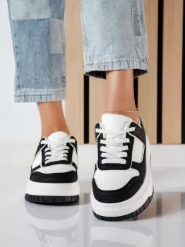 Adidasi dama albi din piele ecologica Mavis #24465