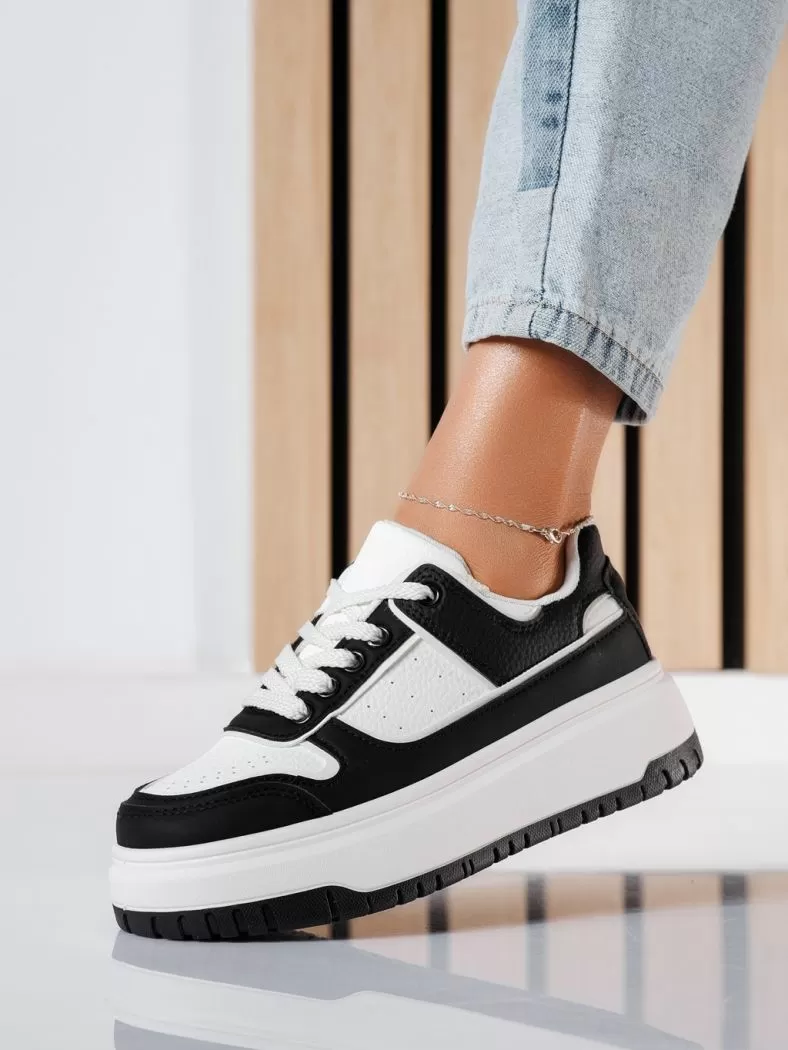 Adidasi dama albi din piele ecologica Mavis #24465