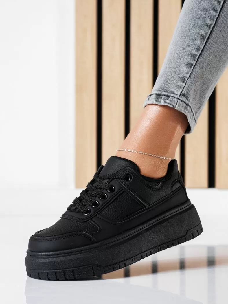 Adidasi dama negri din piele ecologica Mavis #24467