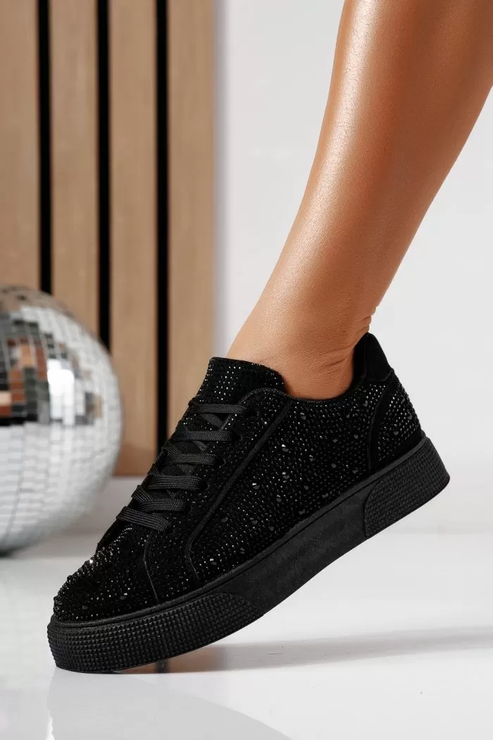 Adidasi dama negri din piele ecologica intoarsa Lorete #24478