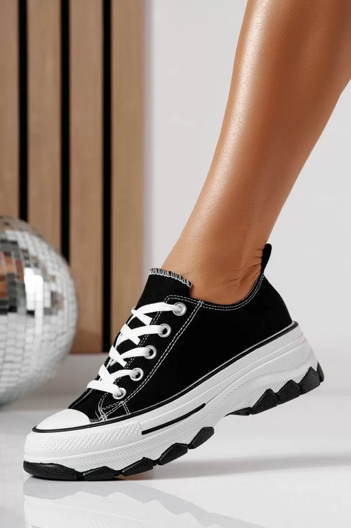 Adidasi dama negri din material textil Zoe #24487