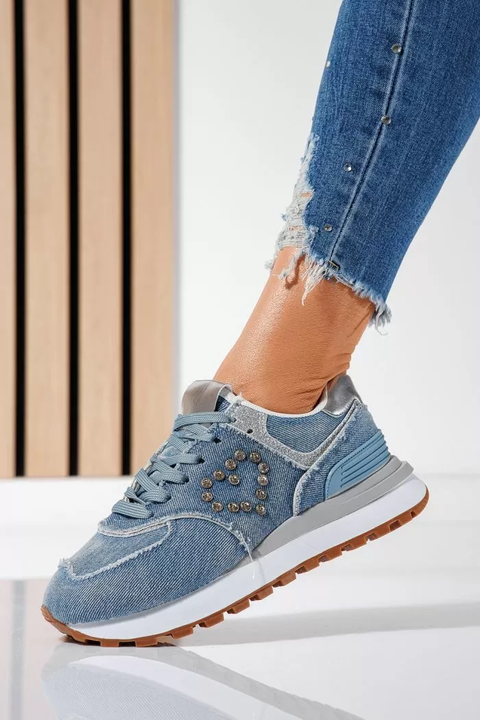 Adidasi dama albastri din material textil Elsa #24496