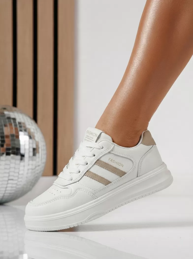 Adidasi dama bej din piele ecologica Ekaterina #24498