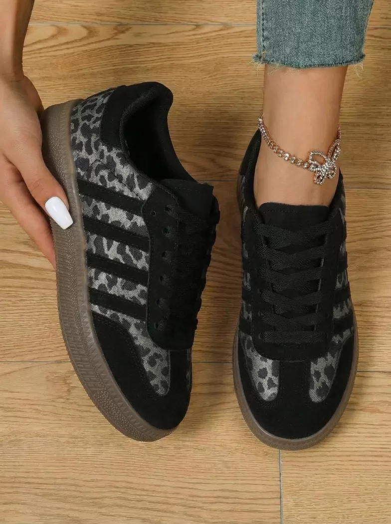 Adidasi dama negri din piele ecologica intoarsa Liza #24502