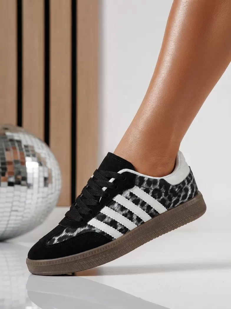 Adidasi dama albi din piele ecologica intoarsa Liza #24503