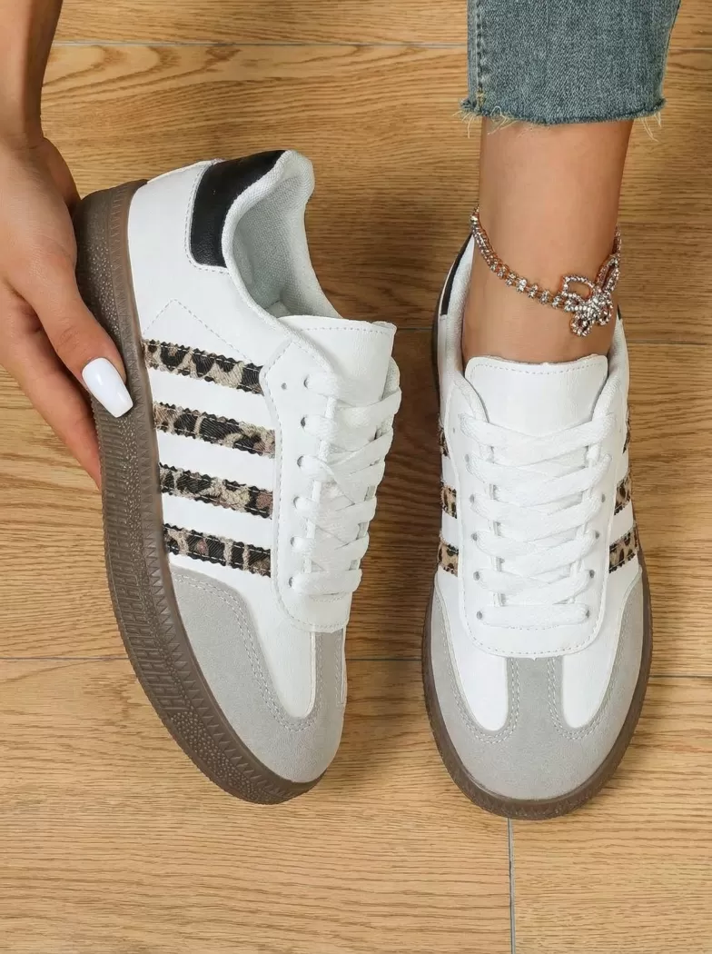 Adidasi dama albi din piele ecologica intoarsa Liza #24504